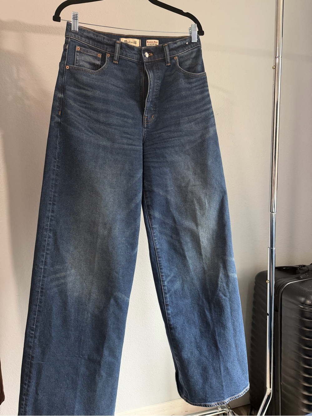 Madewell Wide-Leg Denim Jeans in Dark Blue Wash